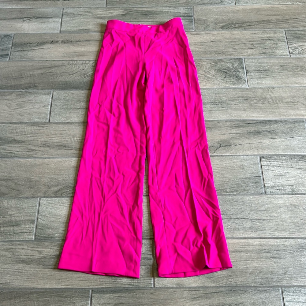 NWOT Zara Bright Pink Wide-Leg Pants
